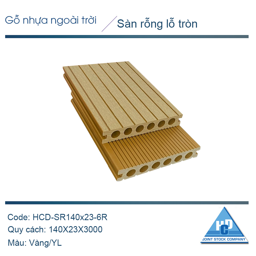 WPC hollow decking with round holes