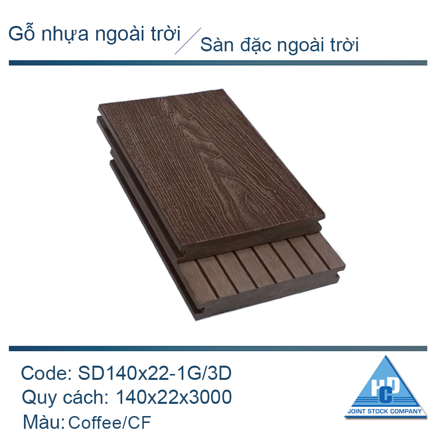 Sàn đặc SD140x22-1G  màu coffee/vân 3D