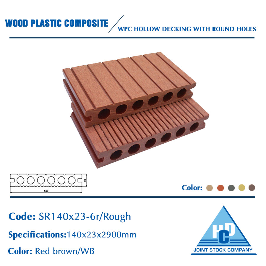 WPC HOLLOW DECKING WITH ROUND HOLES